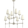 Kohler Lighting Parohn 8 Light Fabric Shade Chandelier - Polished Nickel