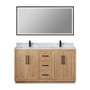 Altair Anais 60" Double Bathroom Vanity in Light Brown with Engineered Stone Countertop Altair Anais 60" Double Bathroom Vanity in Light Brown with Engineered Stone Countertop