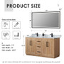 Altair Anais 60" Double Bathroom Vanity in Light Brown with Engineered Stone Countertop Altair Anais 60" Double Bathroom Vanity in Light Brown with Engineered Stone Countertop