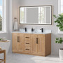 Altair Anais 60" Double Bathroom Vanity in Light Brown with Engineered Stone Countertop Altair Anais 60" Double Bathroom Vanity in Light Brown with Engineered Stone Countertop
