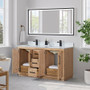 Altair Anais 60" Double Bathroom Vanity in Light Brown with Engineered Stone Countertop Altair Anais 60" Double Bathroom Vanity in Light Brown with Engineered Stone Countertop