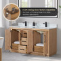 Altair Anais 60" Double Bathroom Vanity in Light Brown with Engineered Stone Countertop Altair Anais 60" Double Bathroom Vanity in Light Brown with Engineered Stone Countertop