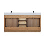 Altair Anais 72" Double Bathroom Vanity in Light Brown with Engineered Stone Countertop Altair Anais 72" Double Bathroom Vanity in Light Brown with Engineered Stone Countertop