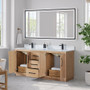 Altair Anais 72" Double Bathroom Vanity in Light Brown with Engineered Stone Countertop Altair Anais 72" Double Bathroom Vanity in Light Brown with Engineered Stone Countertop