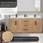 Altair Anais 72" Double Bathroom Vanity in Light Brown with Engineered Stone Countertop Altair Anais 72" Double Bathroom Vanity in Light Brown with Engineered Stone Countertop