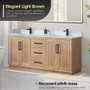 Altair Anais 72" Double Bathroom Vanity in Light Brown with Engineered Stone Countertop Altair Anais 72" Double Bathroom Vanity in Light Brown with Engineered Stone Countertop