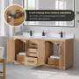 Altair Anais 72" Double Bathroom Vanity in Light Brown with Engineered Stone Countertop Altair Anais 72" Double Bathroom Vanity in Light Brown with Engineered Stone Countertop