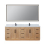 Altair Anais 84" Double Bathroom Vanity in Light Brown with Engineered Stone Countertop Altair Anais 84" Double Bathroom Vanity in Light Brown with Engineered Stone Countertop