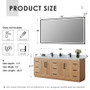 Altair Anais 84" Double Bathroom Vanity in Light Brown with Engineered Stone Countertop Altair Anais 84" Double Bathroom Vanity in Light Brown with Engineered Stone Countertop