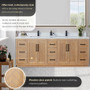 Altair Anais 84" Double Bathroom Vanity in Light Brown with Engineered Stone Countertop Altair Anais 84" Double Bathroom Vanity in Light Brown with Engineered Stone Countertop