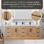 Altair Anais 84" Double Bathroom Vanity in Light Brown with Engineered Stone Countertop Altair Anais 84" Double Bathroom Vanity in Light Brown with Engineered Stone Countertop