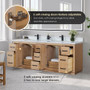 Altair Anais 84" Double Bathroom Vanity in Light Brown with Engineered Stone Countertop Altair Anais 84" Double Bathroom Vanity in Light Brown with Engineered Stone Countertop