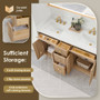 Altair Barnett Bathroom Vanity in Natural Oak with Grain White Engineered Stone Countertop No Mirror Altair Barnett Bathroom Vanity in Natural Oak with Grain White Engineered Stone Countertop No Mirror