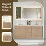 Altair Barnett Bathroom Vanity in Natural Oak with Grain White Engineered Stone Countertop No Mirror Altair Barnett Bathroom Vanity in Natural Oak with Grain White Engineered Stone Countertop No Mirror