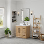 Altair Bellavia 36" Single Bathroom Vanity in Weathered Fir with Engineered Stone Countertop