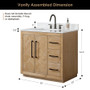 Altair Bellavia 36" Single Bathroom Vanity in Weathered Fir with Engineered Stone Countertop