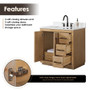 Altair Bellavia 36" Single Bathroom Vanity in Weathered Fir with Engineered Stone Countertop