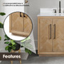 Altair Bellavia 36" Single Bathroom Vanity in Weathered Fir with Engineered Stone Countertop