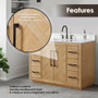 Altair Bellavia 48" Single Bathroom Vanity in Weathered Fir with Engineered Stone Countertop