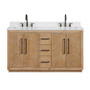 Altair Bellavia 60" Double Bathroom Vanity in Weathered Fir with Engineered Stone Countertop Altair Bellavia 60" Double Bathroom Vanity in Weathered Fir with Engineered Stone Countertop