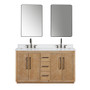 Altair Bellavia 60" Double Bathroom Vanity in Weathered Fir with Engineered Stone Countertop Altair Bellavia 60" Double Bathroom Vanity in Weathered Fir with Engineered Stone Countertop