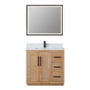 Altair Anais 36" Single Bathroom Vanity in Light Brown with Engineered Stone Countertop Altair Anais 36" Single Bathroom Vanity in Light Brown with Engineered Stone Countertop