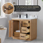 Altair Anais 36" Single Bathroom Vanity in Light Brown with Engineered Stone Countertop Altair Anais 36" Single Bathroom Vanity in Light Brown with Engineered Stone Countertop
