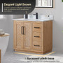 Altair Anais 36" Single Bathroom Vanity in Light Brown with Engineered Stone Countertop Altair Anais 36" Single Bathroom Vanity in Light Brown with Engineered Stone Countertop