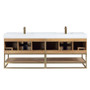 Altair Bianco Double Bathroom Vanity in Light Brown with White Composite Stone Countertop Altair Bianco Double Bathroom Vanity in Light Brown with White Composite Stone Countertop