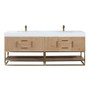 Altair Bianco Double Bathroom Vanity in Light Brown with White Composite Stone Countertop Altair Bianco Double Bathroom Vanity in Light Brown with White Composite Stone Countertop
