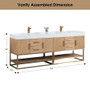 Altair Bianco Double Bathroom Vanity in Light Brown with White Composite Stone Countertop Altair Bianco Double Bathroom Vanity in Light Brown with White Composite Stone Countertop