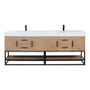 Altair Bianco Double Bathroom Vanity in Light Brown with White Composite Stone Countertop Altair Bianco Double Bathroom Vanity in Light Brown with White Composite Stone Countertop