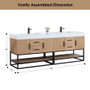 Altair Bianco Double Bathroom Vanity in Light Brown with White Composite Stone Countertop Altair Bianco Double Bathroom Vanity in Light Brown with White Composite Stone Countertop