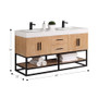 Altair Bianco Double Bathroom Vanity in Light Brown with White Composite Stone Countertop Altair Bianco Double Bathroom Vanity in Light Brown with White Composite Stone Countertop