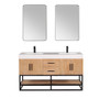 Altair Bianco Double Bathroom Vanity in Light Brown with White Composite Stone Countertop Altair Bianco Double Bathroom Vanity in Light Brown with White Composite Stone Countertop