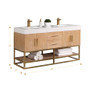 Altair Bianco Double Bathroom Vanity in Light Brown with White Composite Stone Countertop Altair Bianco Double Bathroom Vanity in Light Brown with White Composite Stone Countertop