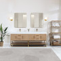 Altair Bianco Double Bathroom Vanity in Light Brown with White Composite Stone Countertop Altair Bianco Double Bathroom Vanity in Light Brown with White Composite Stone Countertop