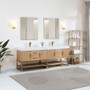 Altair Bianco Double Bathroom Vanity in Light Brown with White Composite Stone Countertop Altair Bianco Double Bathroom Vanity in Light Brown with White Composite Stone Countertop