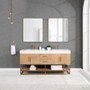 Altair Bianco Double Bathroom Vanity in Light Brown with White Composite Stone Countertop Altair Bianco Double Bathroom Vanity in Light Brown with White Composite Stone Countertop