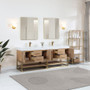Altair Bianco Double Bathroom Vanity in Light Brown with White Composite Stone Countertop Altair Bianco Double Bathroom Vanity in Light Brown with White Composite Stone Countertop