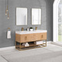 Altair Bianco Double Bathroom Vanity in Light Brown with White Composite Stone Countertop Altair Bianco Double Bathroom Vanity in Light Brown with White Composite Stone Countertop