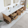 Altair Bianco Double Bathroom Vanity in Light Brown with White Composite Stone Countertop Altair Bianco Double Bathroom Vanity in Light Brown with White Composite Stone Countertop