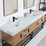 Altair Bianco Double Bathroom Vanity in Light Brown with White Composite Stone Countertop Altair Bianco Double Bathroom Vanity in Light Brown with White Composite Stone Countertop