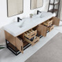 Altair Bianco Double Bathroom Vanity in Light Brown with White Composite Stone Countertop Altair Bianco Double Bathroom Vanity in Light Brown with White Composite Stone Countertop