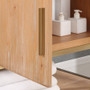 Altair Bianco Double Bathroom Vanity in Light Brown with White Composite Stone Countertop Altair Bianco Double Bathroom Vanity in Light Brown with White Composite Stone Countertop