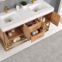 Altair Bianco Double Bathroom Vanity in Light Brown with White Composite Stone Countertop Altair Bianco Double Bathroom Vanity in Light Brown with White Composite Stone Countertop