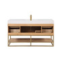 Altair Bianco Single Bathroom Vanity in Light Brown with White Composite Stone Countertop Altair Bianco Single Bathroom Vanity in Light Brown with White Composite Stone Countertop