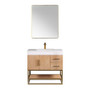 Altair Bianco Single Bathroom Vanity in Light Brown with White Composite Stone Countertop Altair Bianco Single Bathroom Vanity in Light Brown with White Composite Stone Countertop