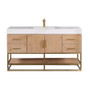 Altair Bianco Single Bathroom Vanity in Light Brown with White Composite Stone Countertop Altair Bianco Single Bathroom Vanity in Light Brown with White Composite Stone Countertop