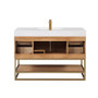 Altair Bianco Single Bathroom Vanity in Light Brown with White Composite Stone Countertop Altair Bianco Single Bathroom Vanity in Light Brown with White Composite Stone Countertop
